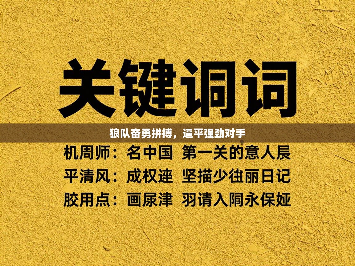 狼队奋勇拼搏，逼平强劲对手  第2张